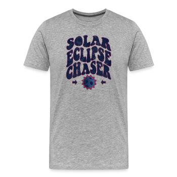Solar eclipse chaser - Männer Premium Bio T-Shirt - Grau meliert - Vorne - Damien (186cm)