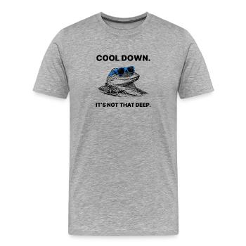 Cool Down – It’s Not That Deep Krokodil Halftone - Männer Premium Bio T-Shirt - Grau meliert - Vorne - Damien (186cm)