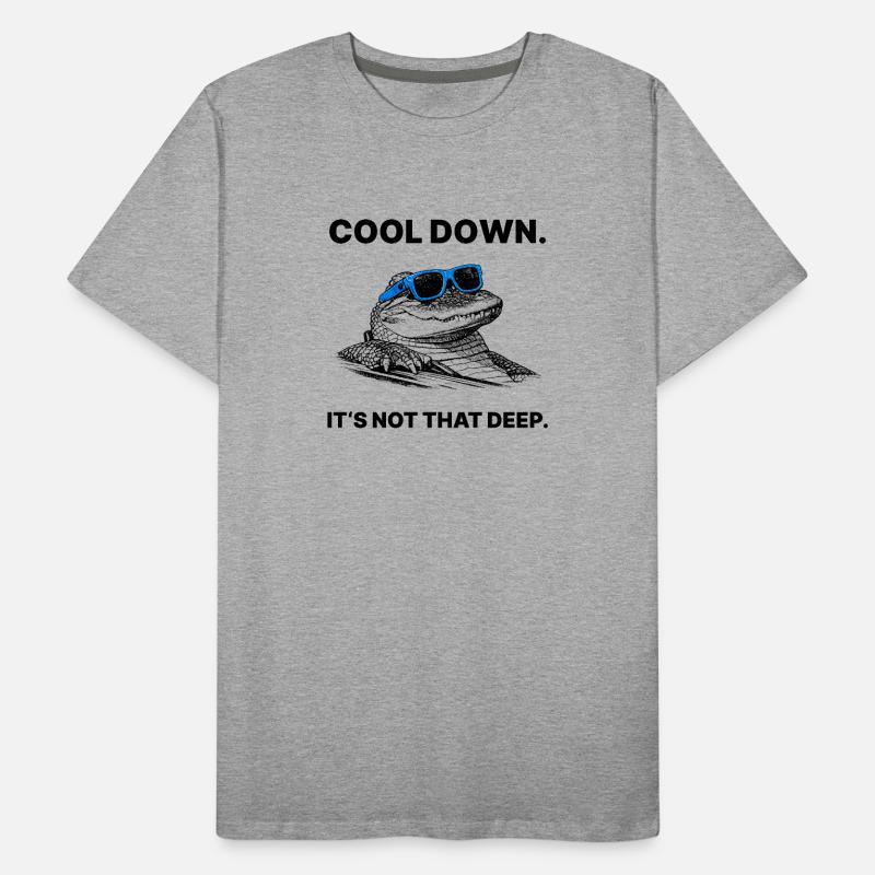 Cool Down – It's Not That Deep Crocodile Halftone Men's Premium Organic T-Shirt