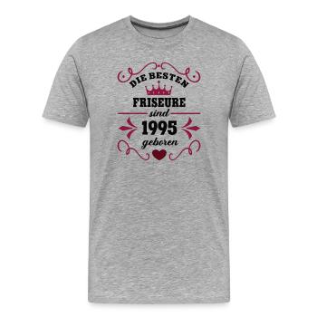 1995 Hairdresser Birthday Colleague Work Colleague - Men's Premium Organic T-Shirt - heather grey - Front - Damien (186cm)