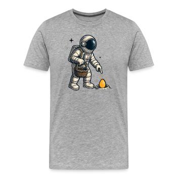 Astronauten-Ei Erkundung - Männer Premium Bio T-Shirt - Grau meliert - Vorne - Damien (186cm)
