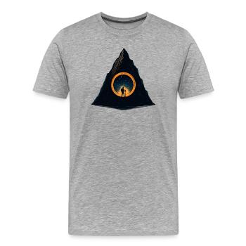 Sternenpfad am Bergkegel Portal - Männer Premium Bio T-Shirt - Grau meliert - Vorne - Damien (186cm)
