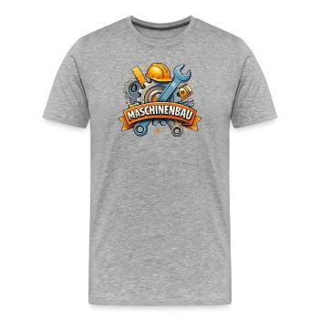 Génie mécanique : engrenages et outils - T-shirt bio Premium Homme - gris chiné - Devant - Damien (186cm)