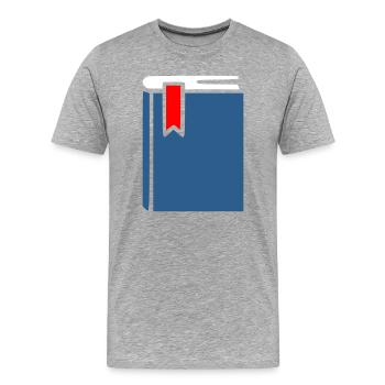 Buch Symbol Icon Blau - Männer Premium Bio T-Shirt - Grau meliert - Vorne - Damien (186cm)