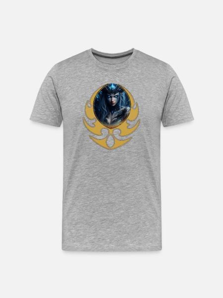 Eis- und Kronenemblem - Männer Premium Bio T-Shirt - Grau meliert