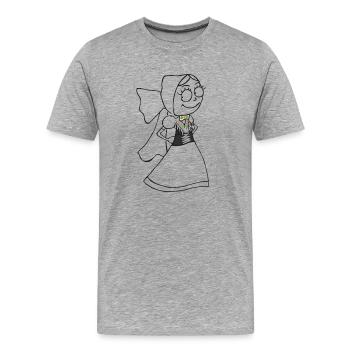SERBSKA HANKA - kontur - - Männer Premium Bio T-Shirt - Grau meliert - Vorne - Damien (186cm)