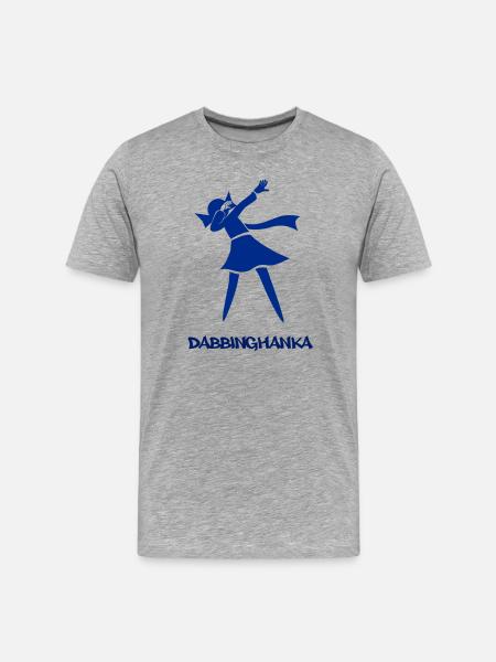 DABBING HANKA - Männer Premium Bio T-Shirt - Grau meliert