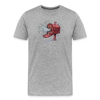 Wütender Briefkasten Ausbruch - Männer Premium Bio T-Shirt - Grau meliert - Vorne - Damien (186cm)