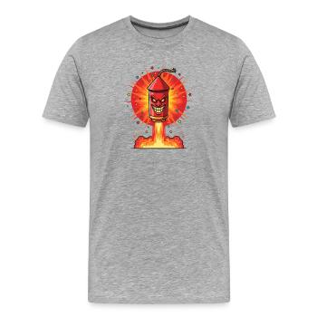 Lachende Rakete im Brandfeuer - Männer Premium Bio T-Shirt - Grau meliert - Vorne - Damien (186cm)