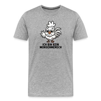  Ich Bin Kein Morgenmensch Lustiges Verschlafenes - Männer Premium Bio T-Shirt - Grau meliert - Vorne - Damien (186cm)