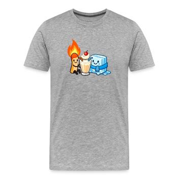 Opposites Sip Together - Men's Premium Organic T-Shirt - heather grey - Front - Damien (186cm)