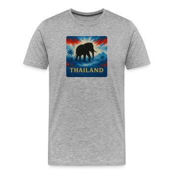 Thailand Elephant Travel Design - Men's Premium Organic T-Shirt - heather grey - Front - Damien (186cm)