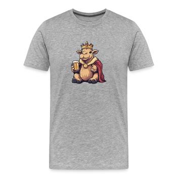 Roi de la bière de chameau - T-shirt bio Premium Homme - gris chiné - Devant - Damien (186cm)