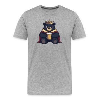 Roi de la Bière Ours - T-shirt bio Premium Homme - gris chiné - Devant - Damien (186cm)