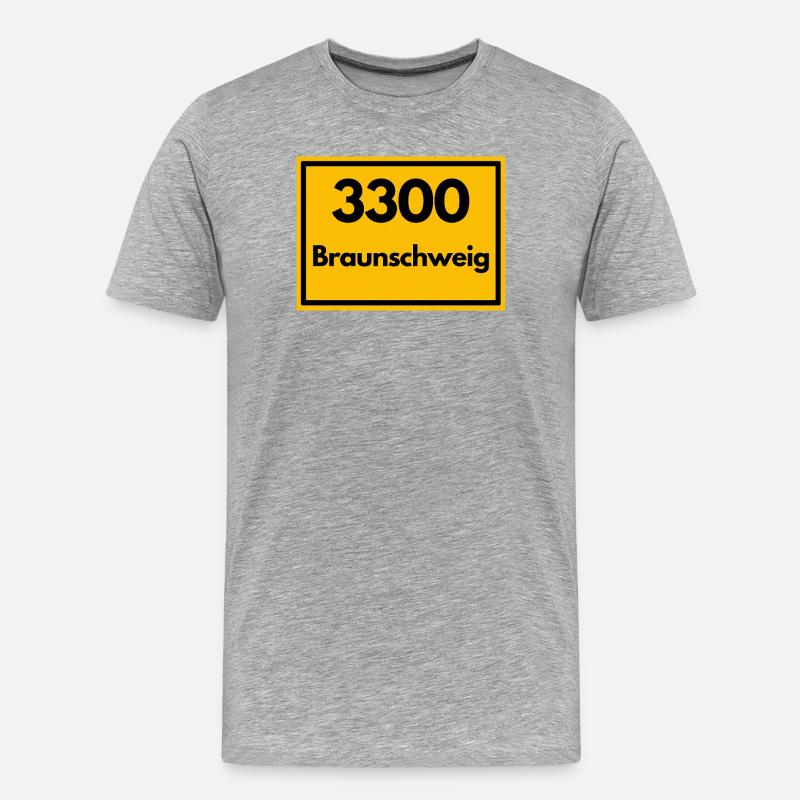 OLD POSTCODE POSTCODE RETRO 3300 BRAUNSCHWEIG - Men's Premium Organic T-Shirt - heather grey