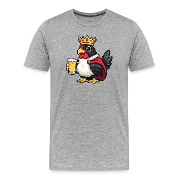 Roi de la Bière au Poulet - T-shirt bio Premium Homme - gris chiné - Devant - Damien (186cm)
