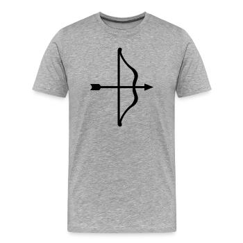 Arc et flèches - T-shirt bio Premium Homme - gris chiné - Devant - Damien (186cm)