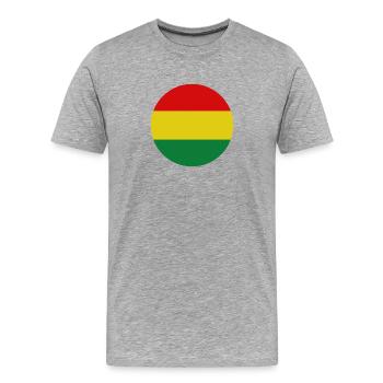 Drapeau rond bolivien - T-shirt bio Premium Homme - gris chiné - Devant - Damien (186cm)