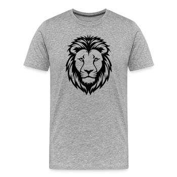 lion - T-shirt bio Premium Homme - gris chiné - Devant - Damien (186cm)