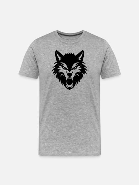 wolf - Men's Premium Organic T-Shirt - heather grey