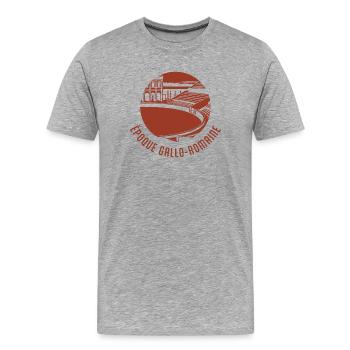 Icone - gallo-romain - T-shirt bio Premium Homme - gris chiné - Devant - Damien (186cm)