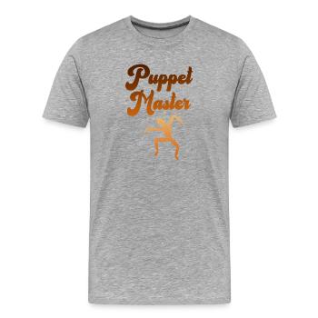 Puppet Master Silhouette - Men's Premium Organic T-Shirt - heather grey - Front - Damien (186cm)