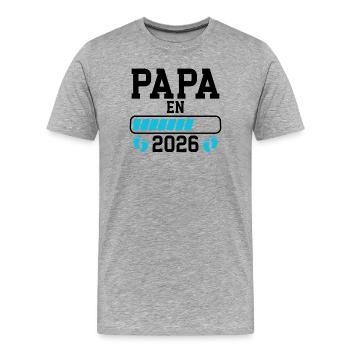 Future dad 2026 birth announcement - Men's Premium Organic T-Shirt - heather grey - Front - Damien (186cm)