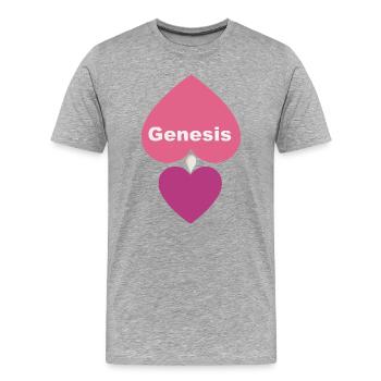 Conception du cœur - T-shirt bio Premium Homme - gris chiné - Devant - Damien (186cm)