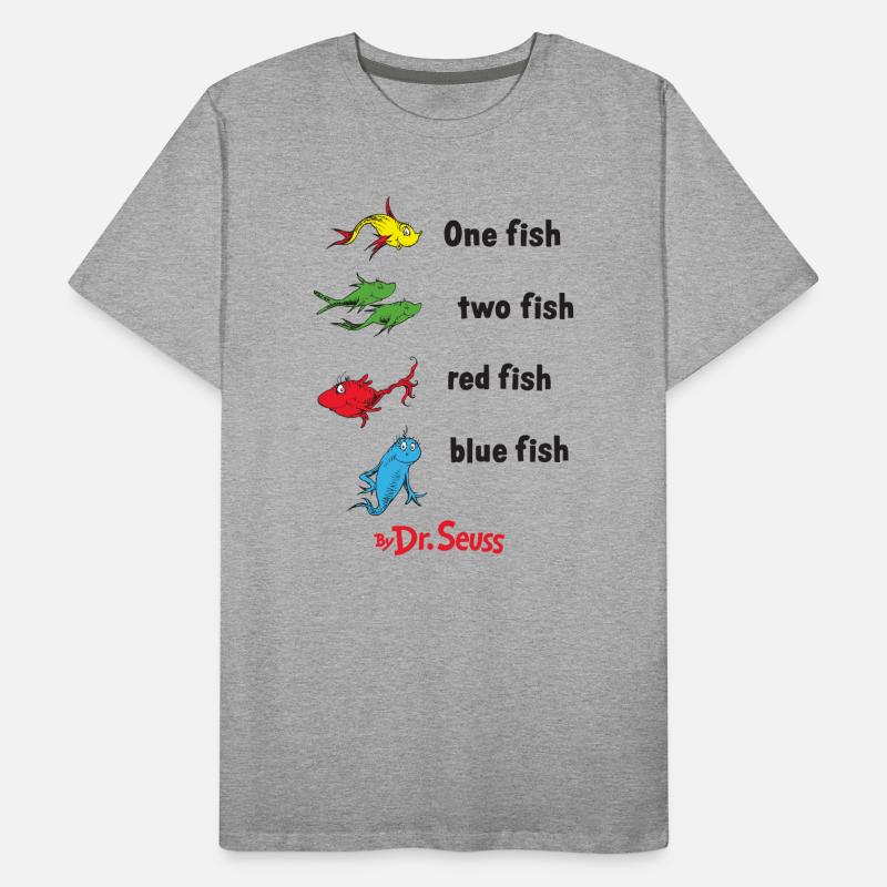 One Fish Two Fish Red Fish Blue Fish Iconic Design Men's Premium Organic T-Shirt