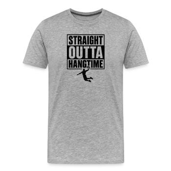 Straight Outta Hangtime Basketball Sports - Men's Premium Organic T-Shirt - heather grey - Front - Damien (186cm)