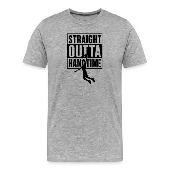 Straight Outta Hangtime Basketball Sports - Men's Premium Organic T-Shirt - heather grey - Front - Damien (186cm)