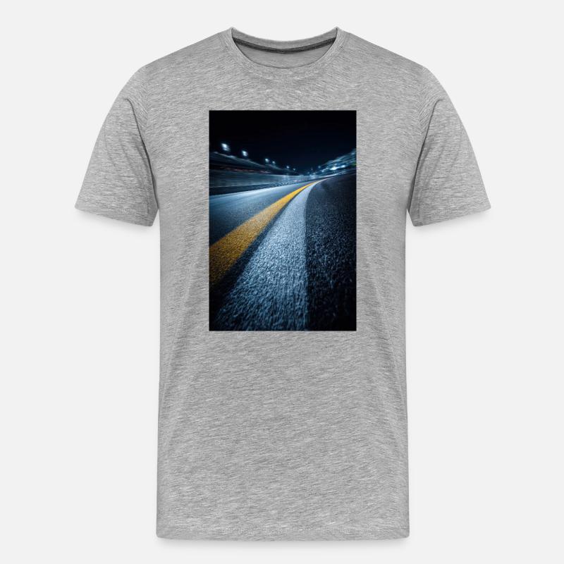 Mitternachts-Streckenhorizont - Männer Premium Bio T-Shirt - Grau meliert