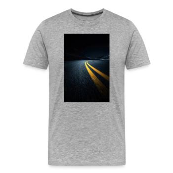 Midnight Highway Perspective - Men's Premium Organic T-Shirt - heather grey - Front - Damien (186cm)