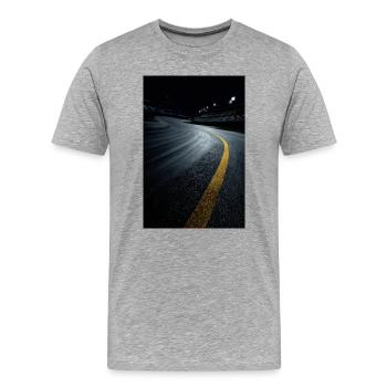 Courbe nocturne de la piste de course - T-shirt bio Premium Homme - gris chiné - Devant - Damien (186cm)