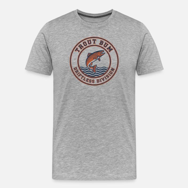 Trout Bum Driftless Division - Männer Premium Bio T-Shirt - Grau meliert