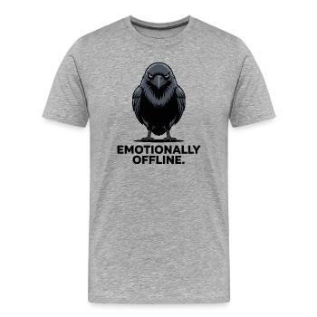 Raven Emotions : Design d’attitude hors ligne - T-shirt bio Premium Homme - gris chiné - Devant - Damien (186cm)