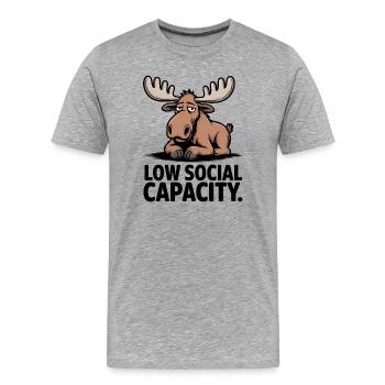 Elch mit niedriger sozialer Kapazität - Männer Premium Bio T-Shirt - Grau meliert - Vorne - Damien (186cm)