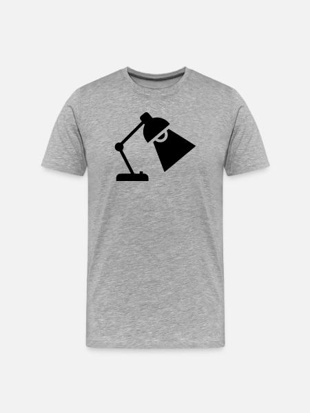 Desk Lamp Silhouette - Men's Premium Organic T-Shirt - heather grey