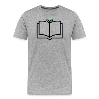 Buch Pflanze Wachstum Lernen - Männer Premium Bio T-Shirt - Grau meliert - Vorne - Damien (186cm)