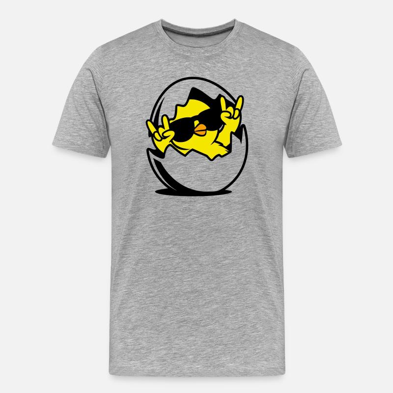 Rock Chick – Cool Chick in an Egg - Herre Premium T-shirt økologisk - grå meleret