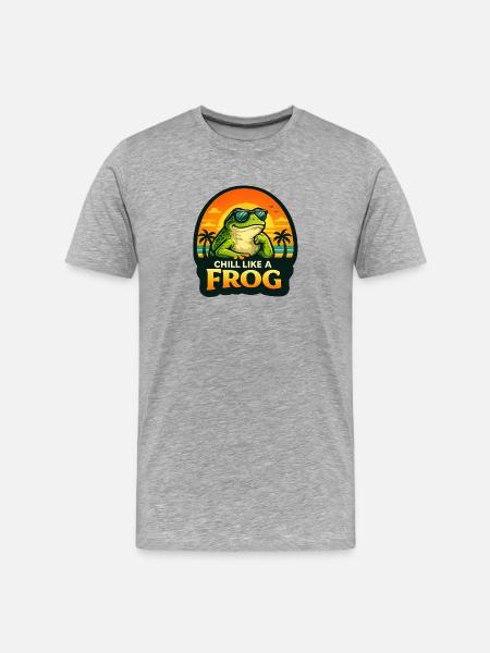 Chill like a frog - Men's Premium Organic T-Shirt - heather grey