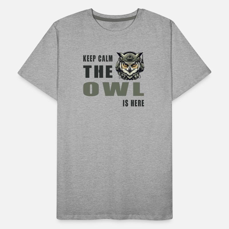 Ruhe bewahren, die Eule ist da Männer Premium Bio T-Shirt
