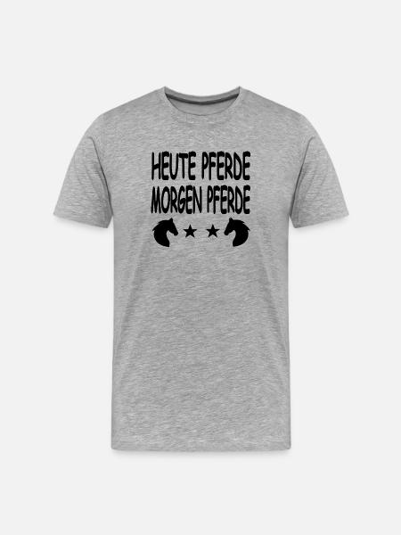 Chevaux - T-shirt bio Premium Homme - gris chiné