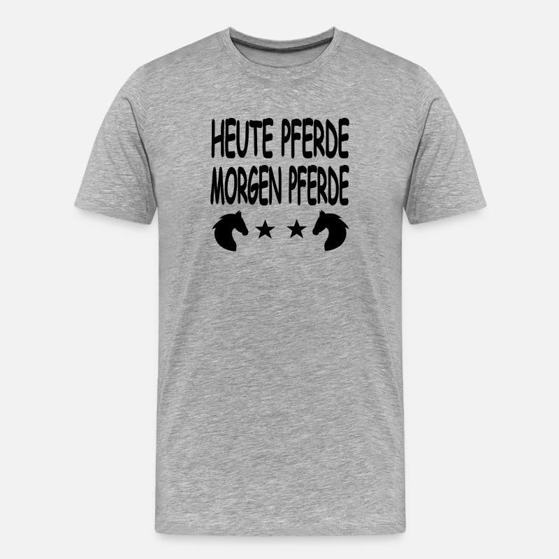 Pferde - Männer Premium Bio T-Shirt - Grau meliert