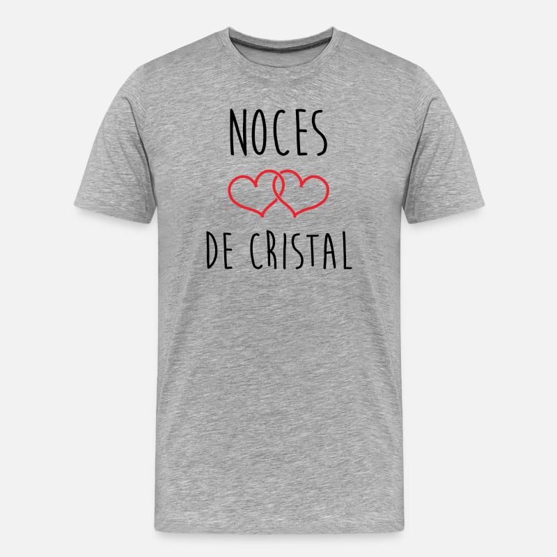 Crystal Wedding 15 Jahre Ehe - Männer Premium Bio T-Shirt - Grau meliert