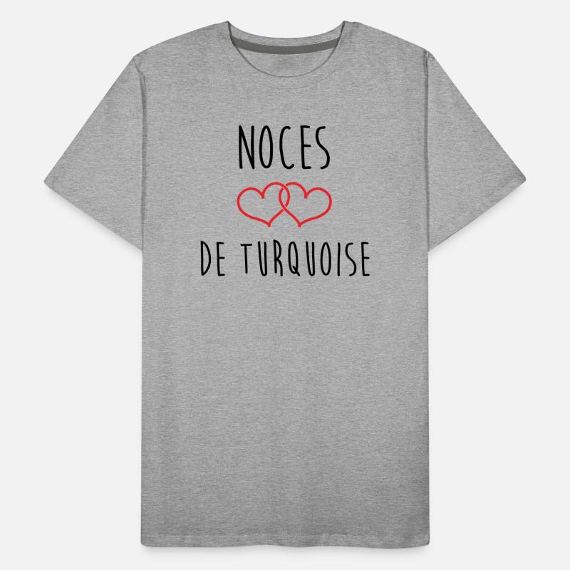 Noces de Turquoise 18 ans de mariage T-shirt bio Premium Homme
