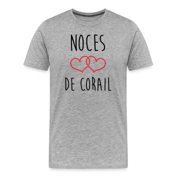Coral Wedding 11 years of marriage - Men's Premium Organic T-Shirt - heather grey - Front - Damien (186cm)