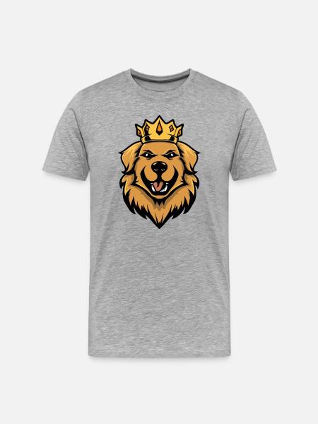 Golden Retriever Dog Crown - Men's Premium Organic T-Shirt - heather grey
