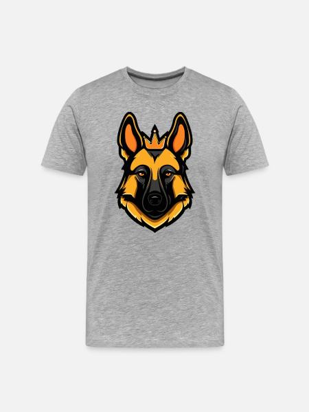 German Shepherd Dog Crown - Men's Premium Organic T-Shirt - heather grey