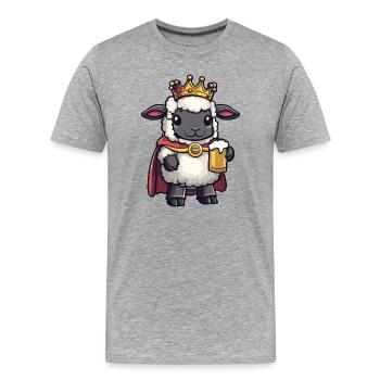 Roi de la Bière de Mouton - T-shirt bio Premium Homme - gris chiné - Devant - Damien (186cm)
